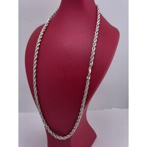 Vintage Precious Precious 14K YELLOW GOLD 925 STERLING SILVER 24" INCHES CHAIN